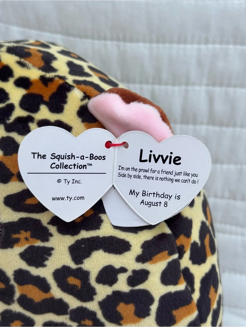 TY Squish-A-Boos Livvie the Leopard Plush Stuffed Animal Pillow NWT